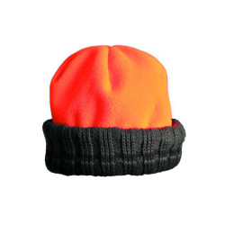 BONNET POLAIRE REVERSIBLE VERT/ORANGE FLUO