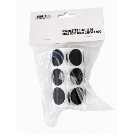 GOMMETTES CENTRE DE CIBLE NOIR DIAM 25MM X 900