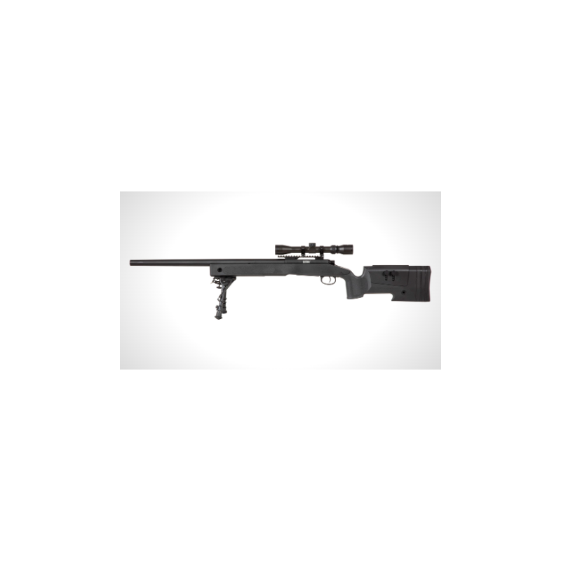 COLOMBISPORTS - REPLIQUE LONGUE 6MM SA-S02 CORE SNIPER LUNETTE ET BIPIED NOIRE