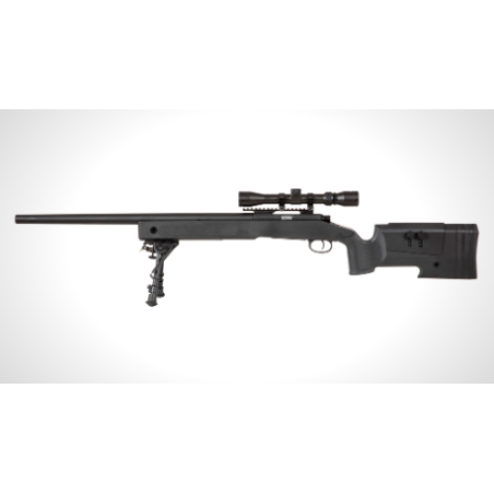 COLOMBISPORTS - REPLIQUE LONGUE 6MM SA-S02 CORE SNIPER LUNETTE ET BIPIED NOIRE