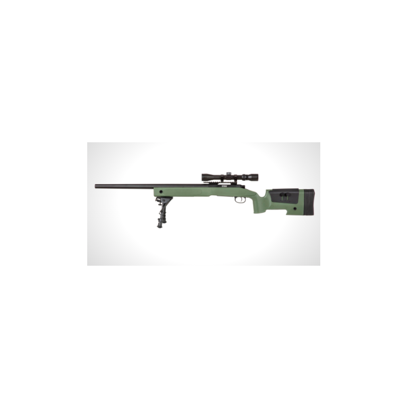 COLOMBISPORTS - REPLIQUE LONGUE 6MM SA-S02 CORE SNIPER LUNETTE ET BIPIED OD