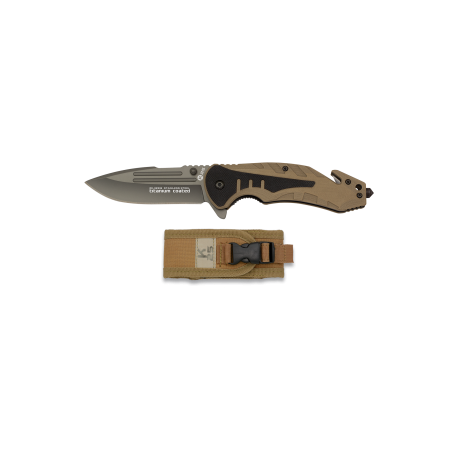 Couteau - K25 coyote avec poignée G10 - Lame Revêtement titane