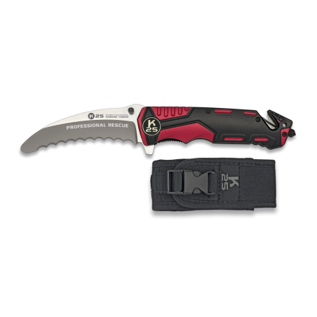 Couteau Professionelle K25 Noir et Rouge avec drapeau Corse